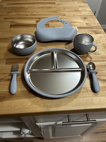 Customer photo review of Set Alimentación Ecológico para Bebés (7 piezas) - Silicona con ventosa + Acero Inoxidable