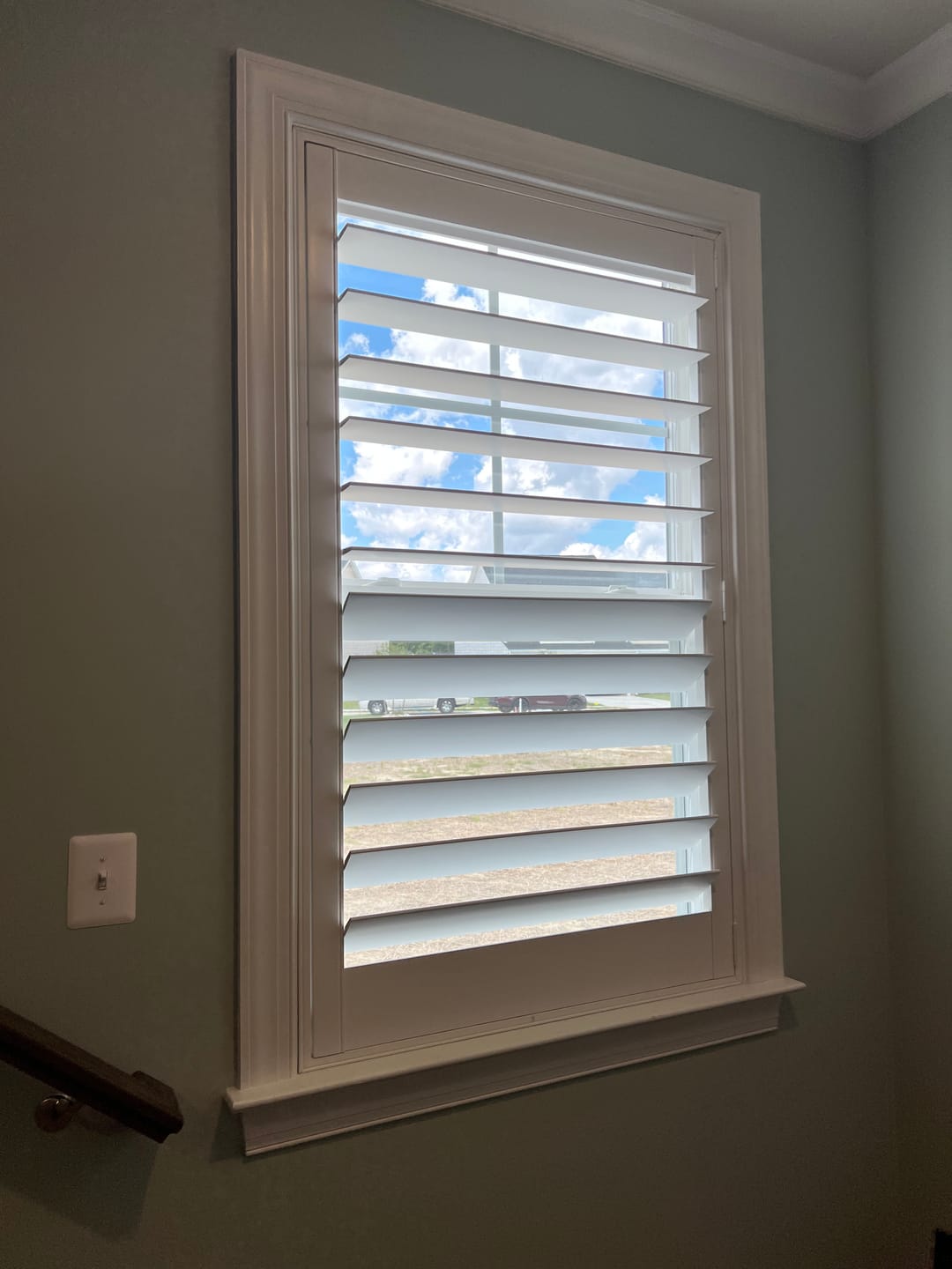 Customer photo review of Painted Wood Plantation Shutter