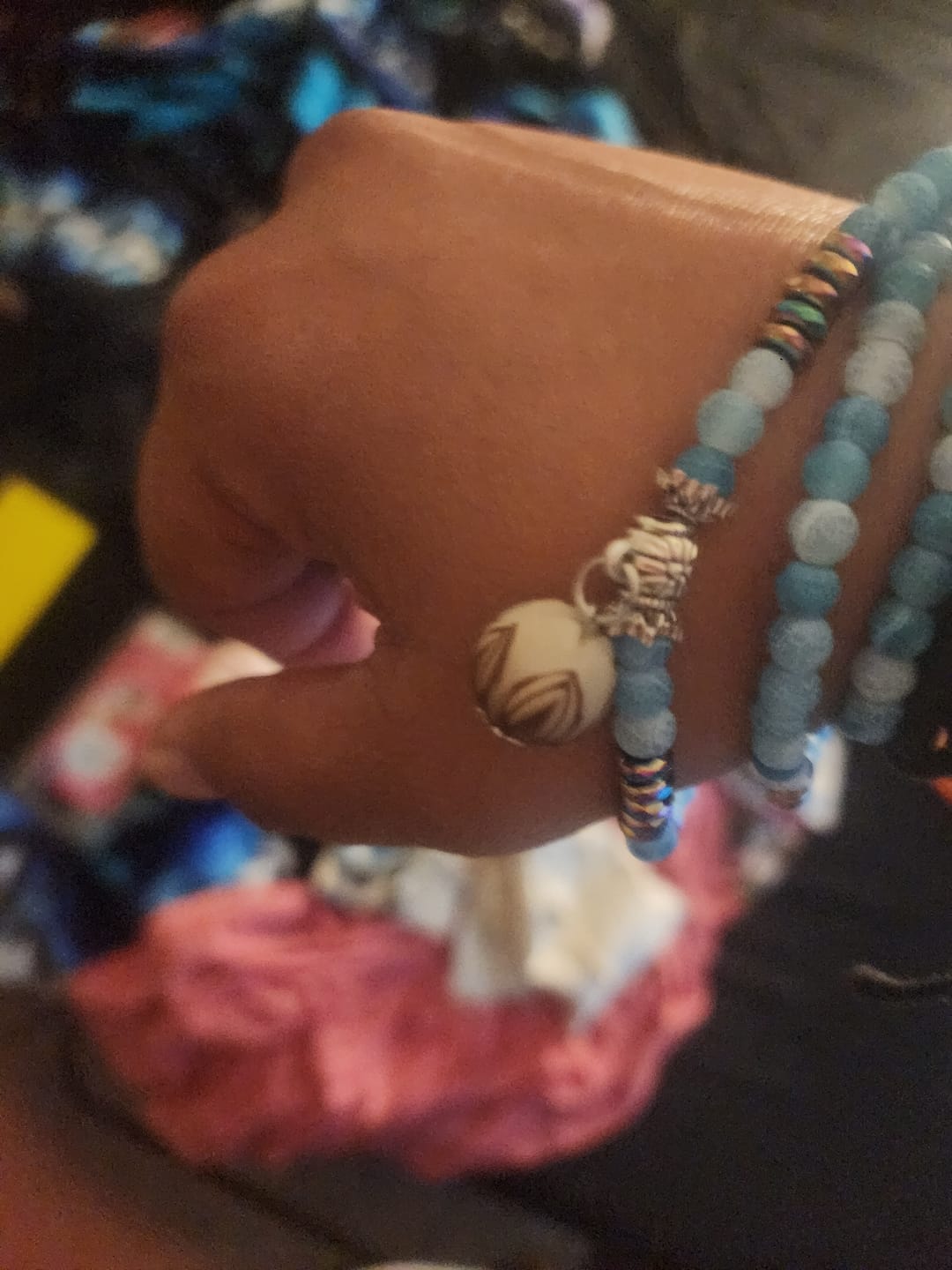 Customer photo review of Relaxing Blue Onyx Stone Mala