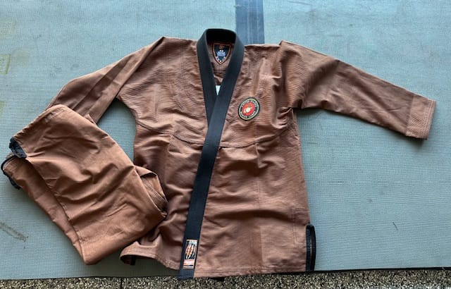 Customer photo review of Jaguar Royal Series Brown- Custom Name & Logo Brazilian Jiu Jitsu BJJ Gi For Kids & Adults