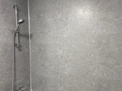 Customer photo review of Premium Grey Concrete Matt Shower Wall Panel – 1M x 2.4M