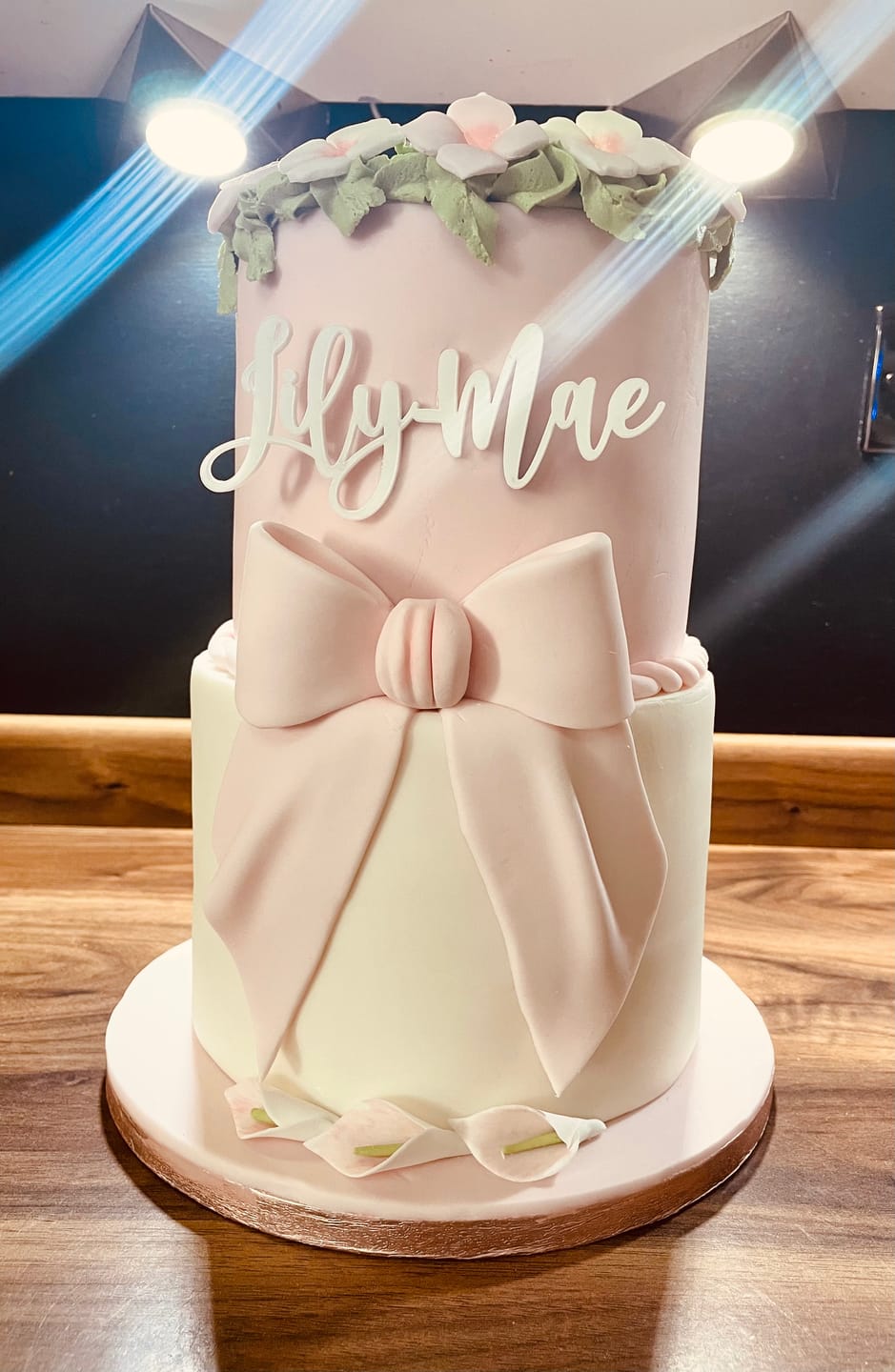 Customer photo review of Personalised Acrylic Script Cake Charm