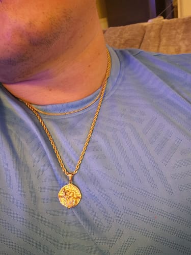 Customer photo review of St Christopher Pendant | Gold LE