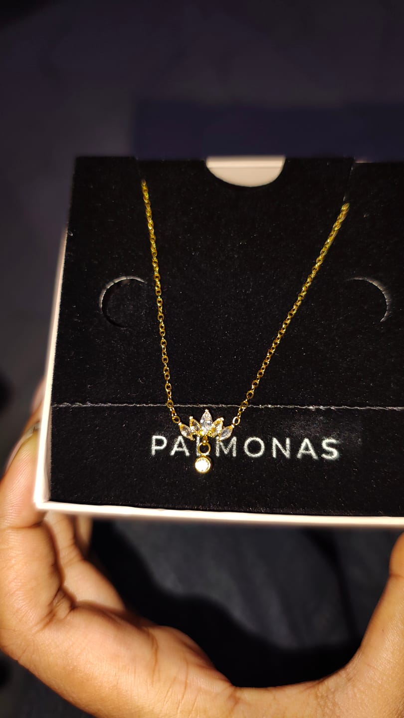 Customer photo review of Floral Fantasy Gold Necklace