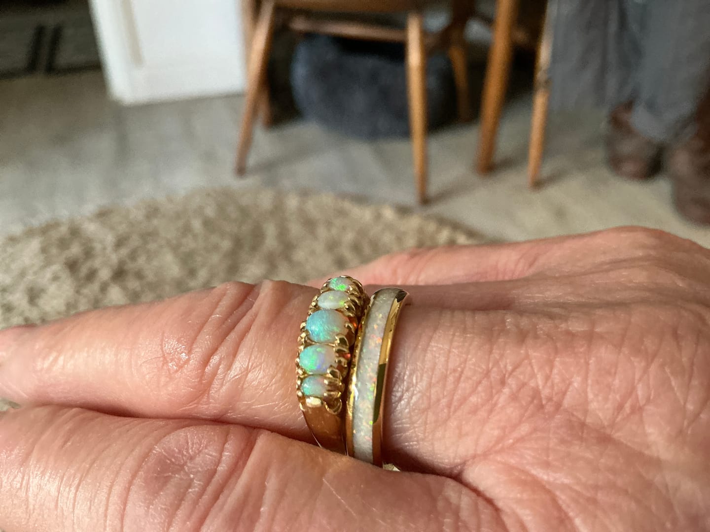 Customer photo review of The Golden White Opal 4mm Wonder Ring
