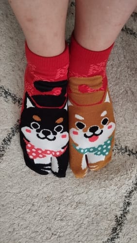 Customer photo review of Chaussettes Tabi Shiba Inu