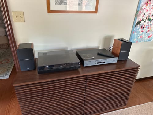 Customer photo review of R1280Ts Active Bookshelf Speakers