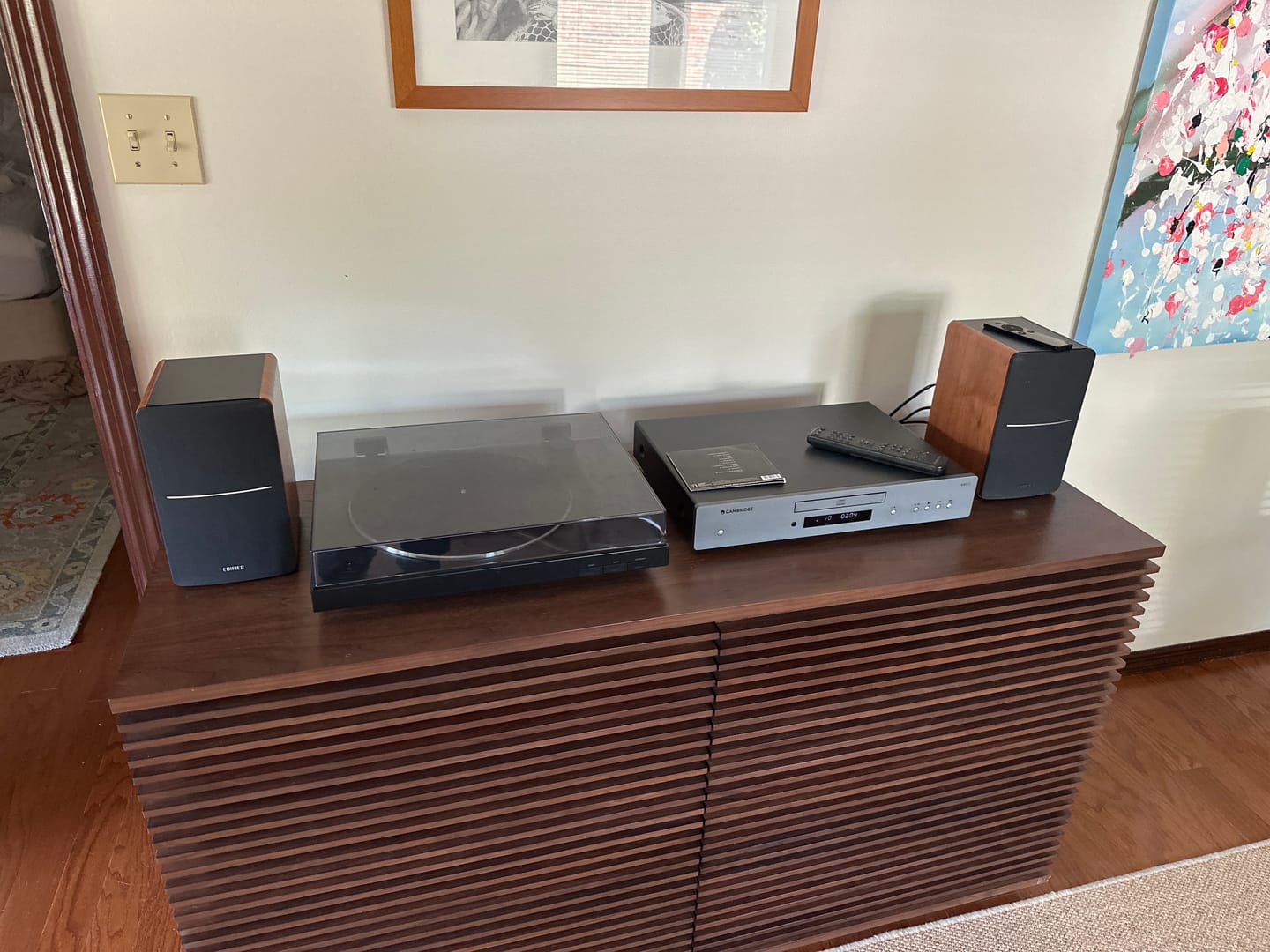 Customer photo review of R1280Ts Active Bookshelf Speakers