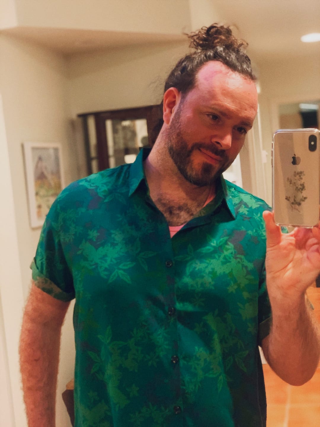 Customer photo review of Men's Vintage Floral Breathable Vacation Short Sleeve Shirt