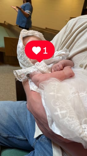 Customer photo review of Magnolia Baptism Blessing Dress & Bonnet
