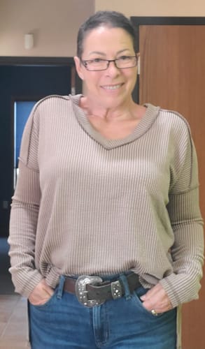 Customer photo review of Zen Ribbed Long Sleeve Top (Mocha)