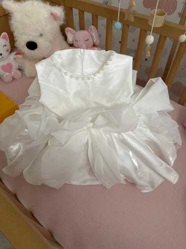 Customer photo review of Girls White Communion Dress Baby Birthday Princess Dress