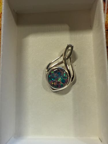 Customer photo review of Celtic Drop Pendant with Cremation Ashes