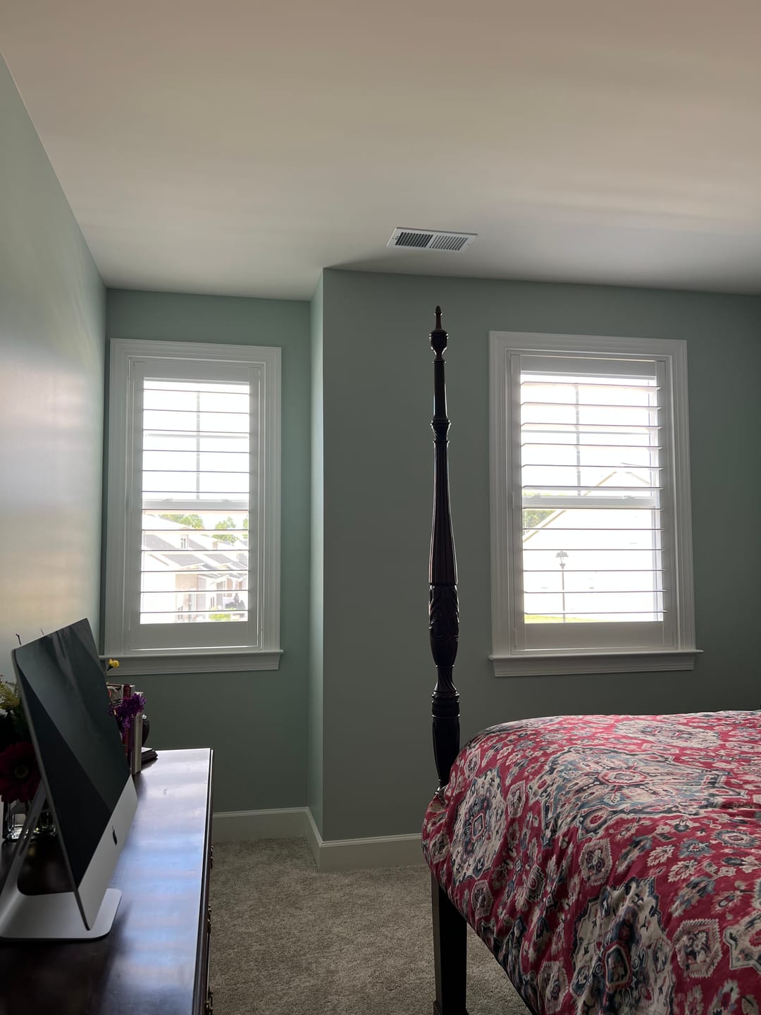 Customer photo review of Painted Wood Plantation Shutter