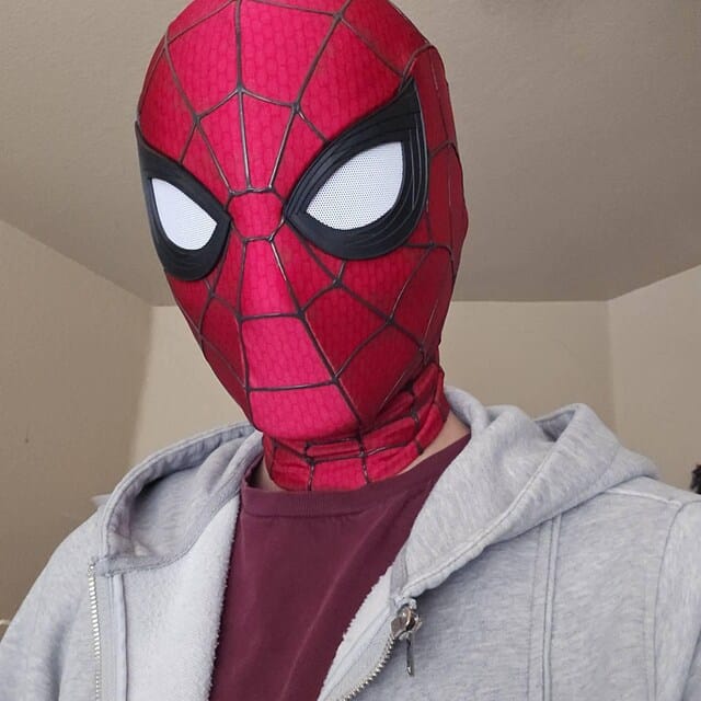 Customer photo review of Spider-Man: Brand New Day Life Size Wearable Mask