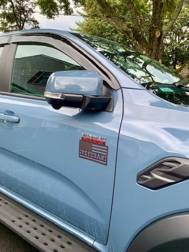 Customer photo review of Vietnam Vet Special Edition Metal Car Badge
