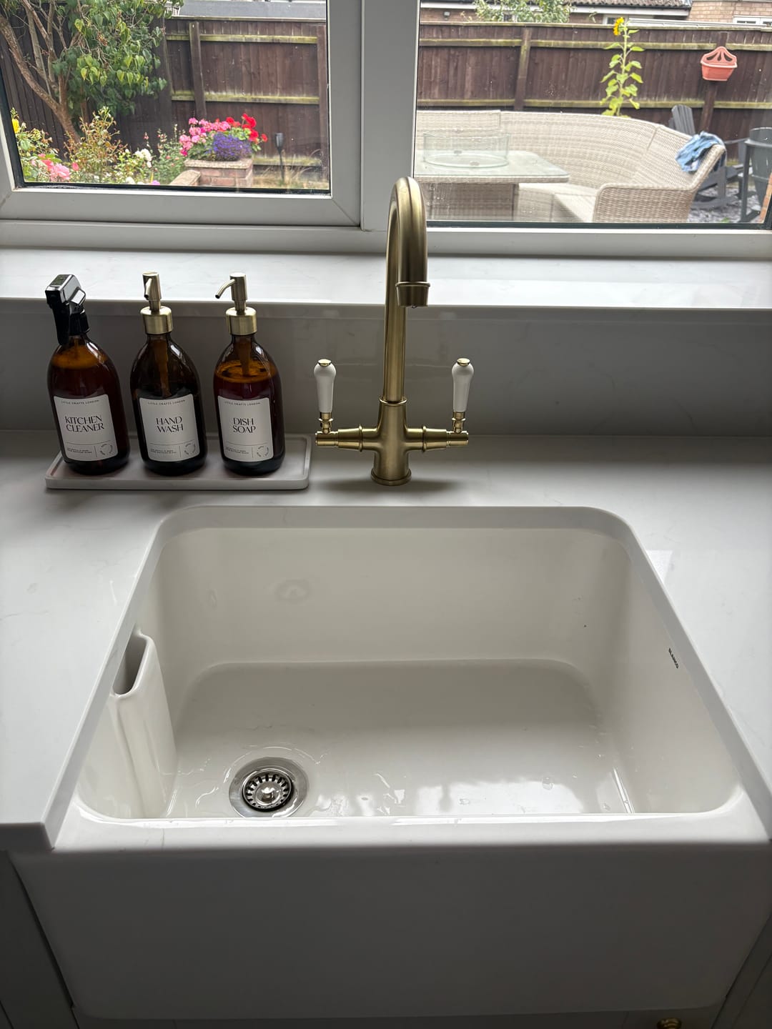 Customer photo review of Spray and Pump Set of 3 Reusable Amber Glass Bottles 500 ML