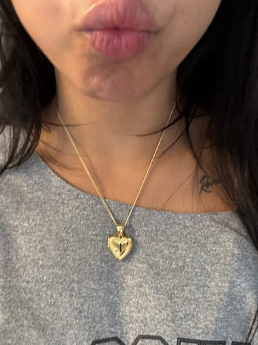 Customer photo review of Maile Border Heart-Shaped Initial Locket
