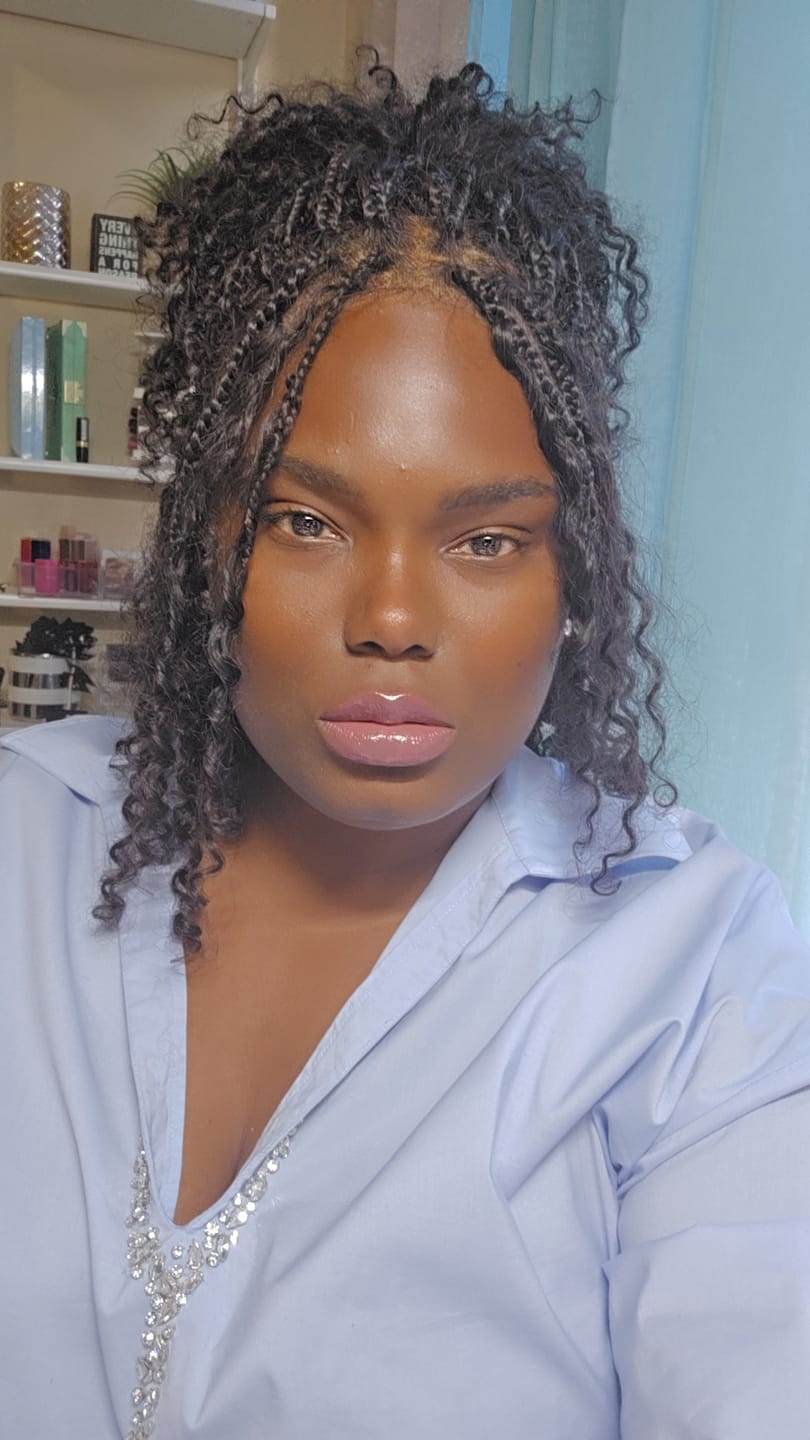 Customer photo review of Lulu - Bora Bora Pre Bleached Swiss HD Full Lace Human Hair Curly Wave Boho Box Braided Wig