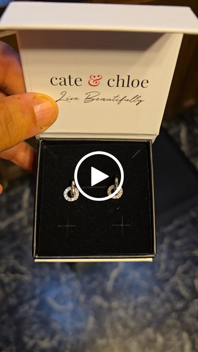 Customer video review of Nala 18k White Gold Plated 14mm Hoop Earrings with Swarovski Crystals