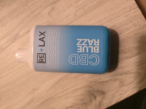 Customer photo review of RE-LAX CBD Vape Pen 1250mg Disposable 5000 Puffs - Blue Razz