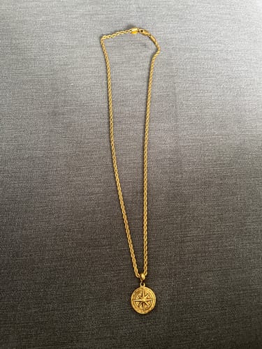 Customer photo review of Compass Pendant | Gold