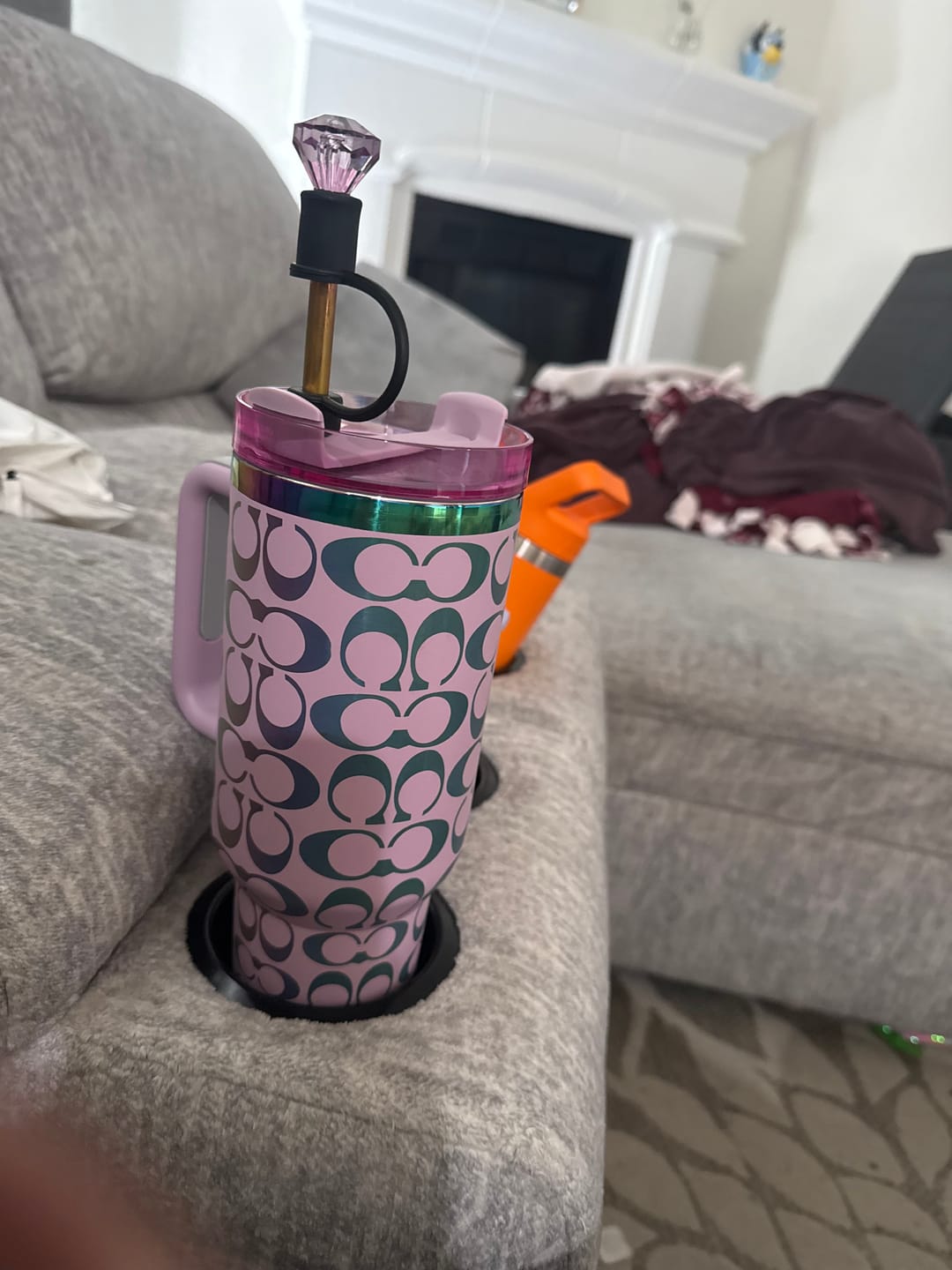 Customer photo review of Luxe Tri-color Crystal Gem Straw Toppers(3-pack)