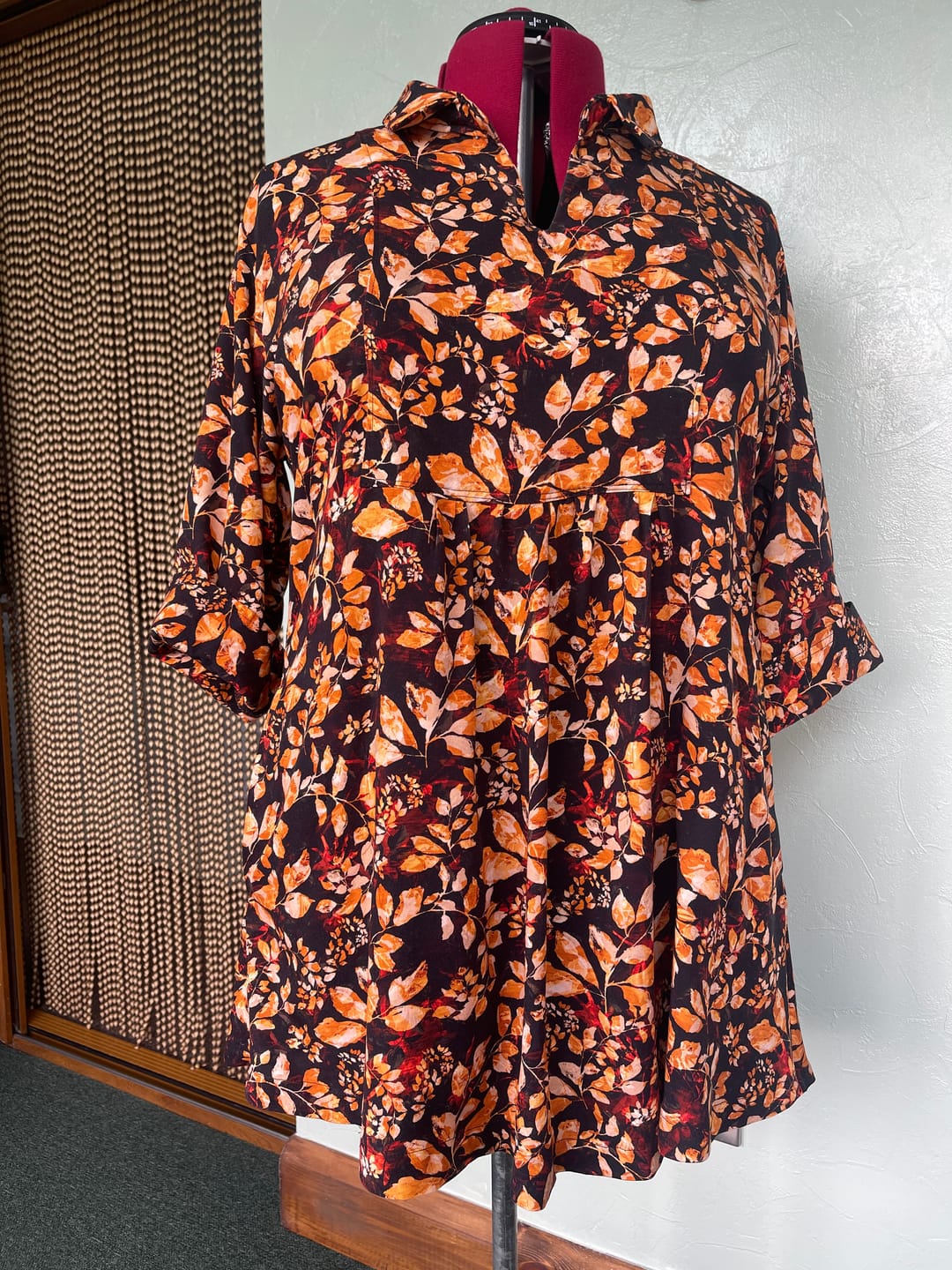Customer photo review of All Over Leaves Viscose Twill Fabric