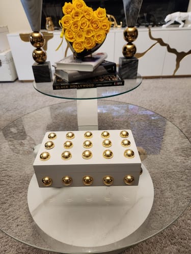 Customer photo review of Studded Decorative Wood Boxes (2 Colors)