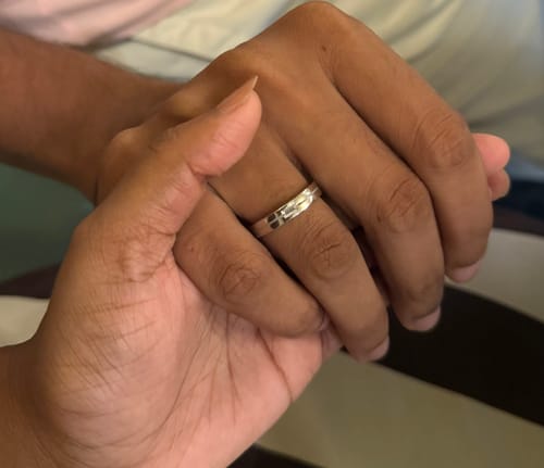 Customer photo review of Silver Majesty Band For Him