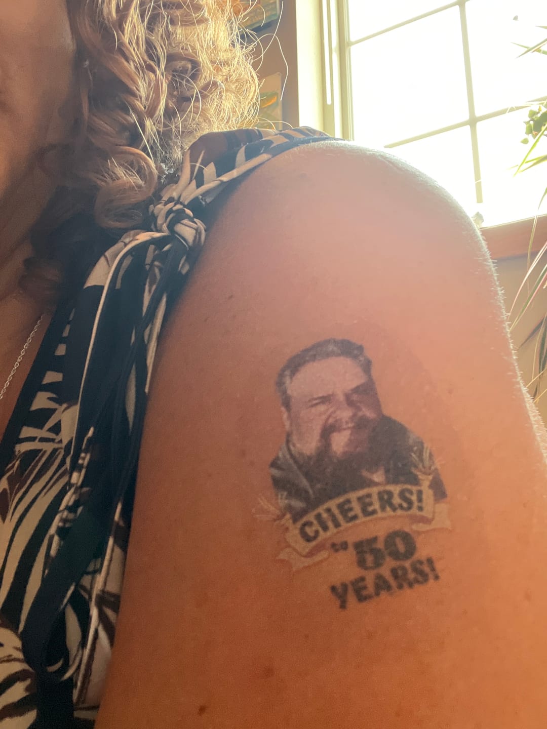 Customer photo review of Cheers to Years Birthday Banner