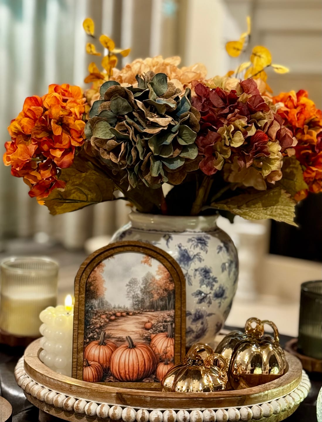 Customer photo review of Penny Leaf Pick | Mustard Faux Fall Stem