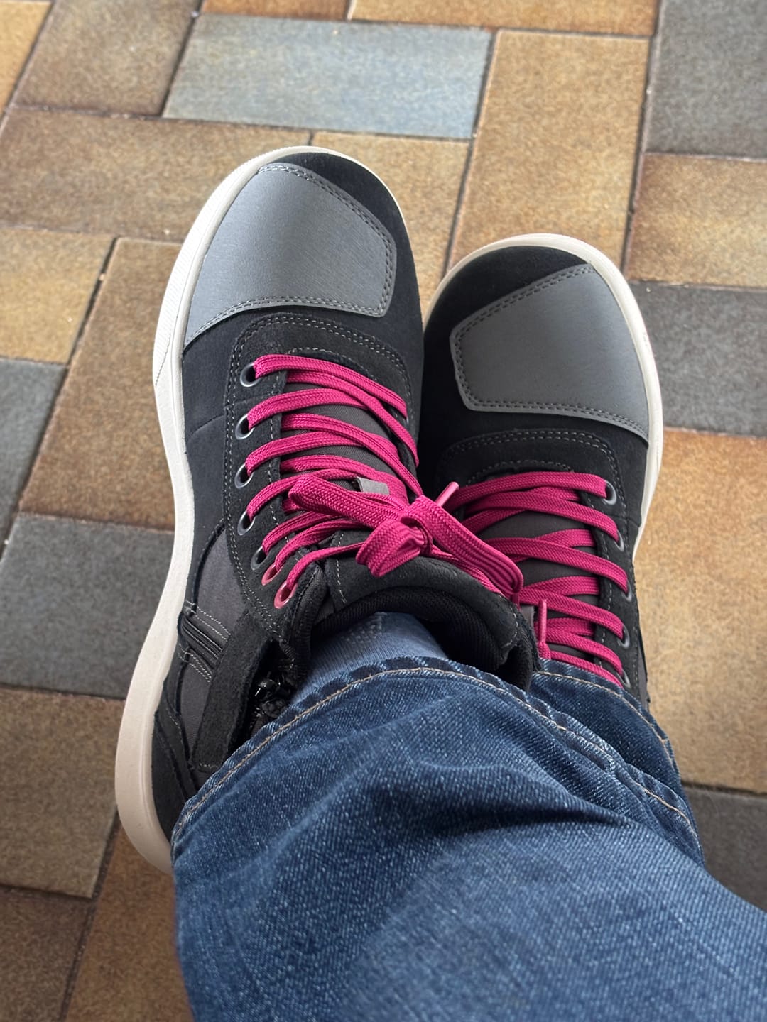 Customer photo review of RIDEIRON Street Leather Anti-Slip Motorcycle Riding Shoes | MS6002