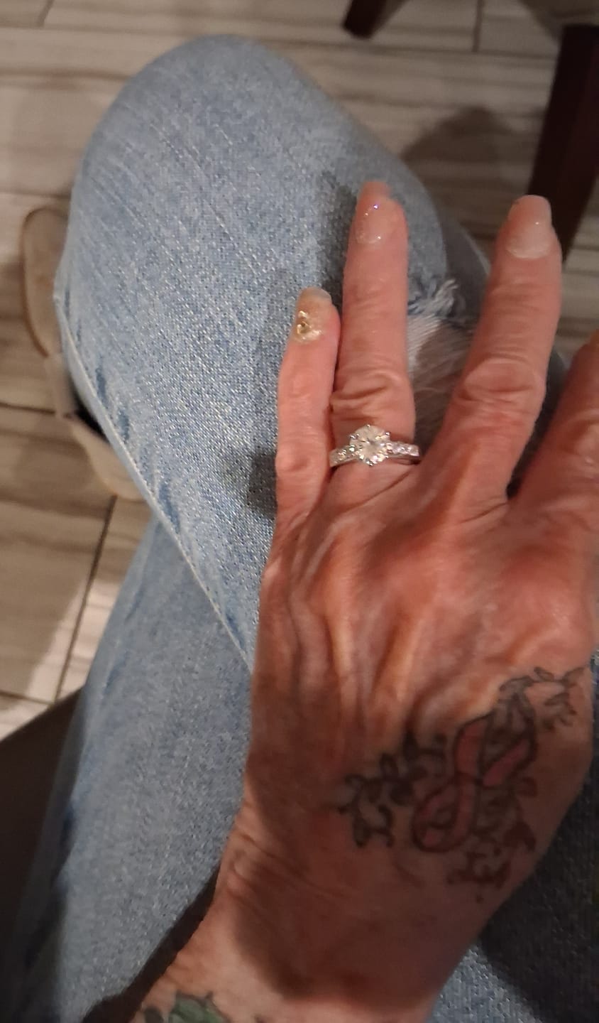 Customer photo review of Round Cut Moissanite Channel Set Engagement Ring