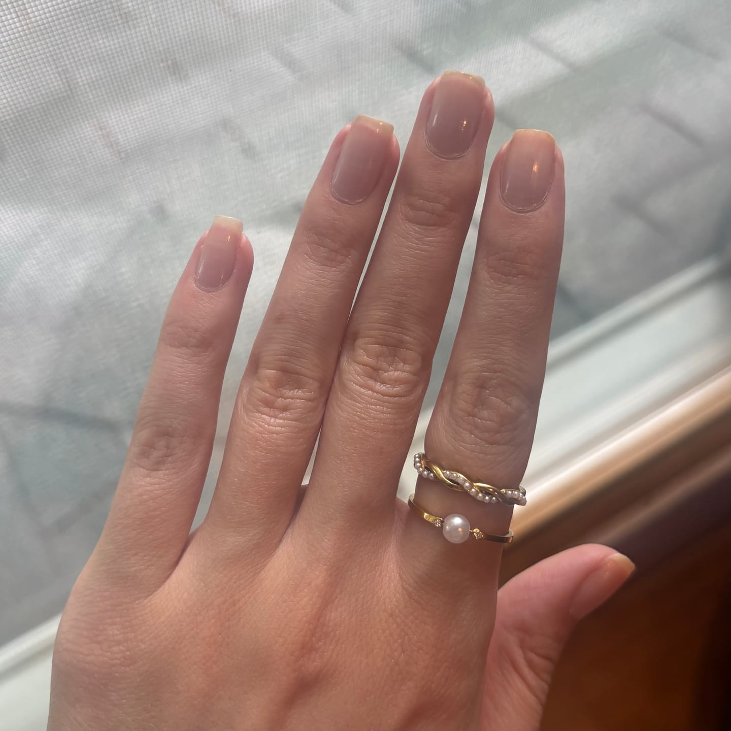 Customer photo review of Bella Twist Pearl Ring