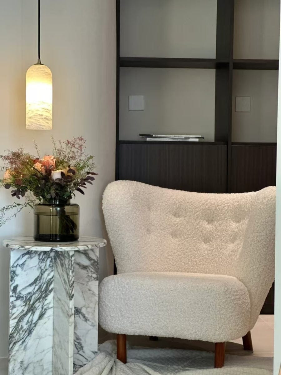 Customer photo review of Natural Alabaster Pendant Light