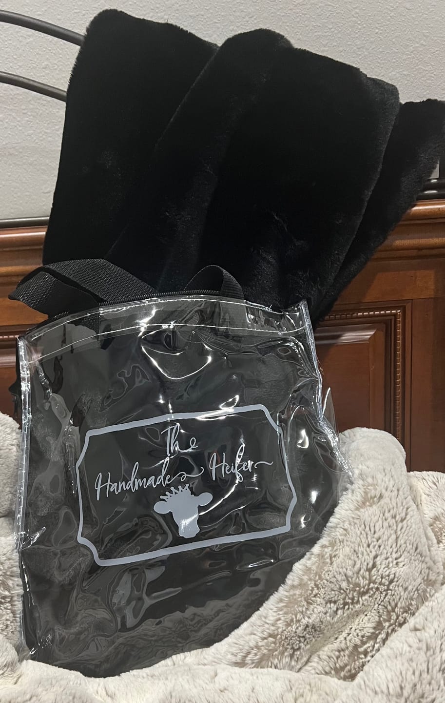 Customer photo review of The Handmade Heifer Clear Tote Bag