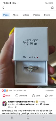 Customer photo review of Forever In My Heart Urn Ring