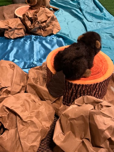 Customer photo review of BunnyDad Tree Stump and Log Cushions
