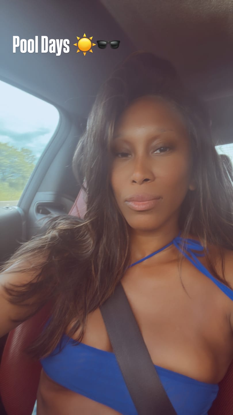 Customer photo review of Naomi One Piece Mesh Swimsuit - Cobalt