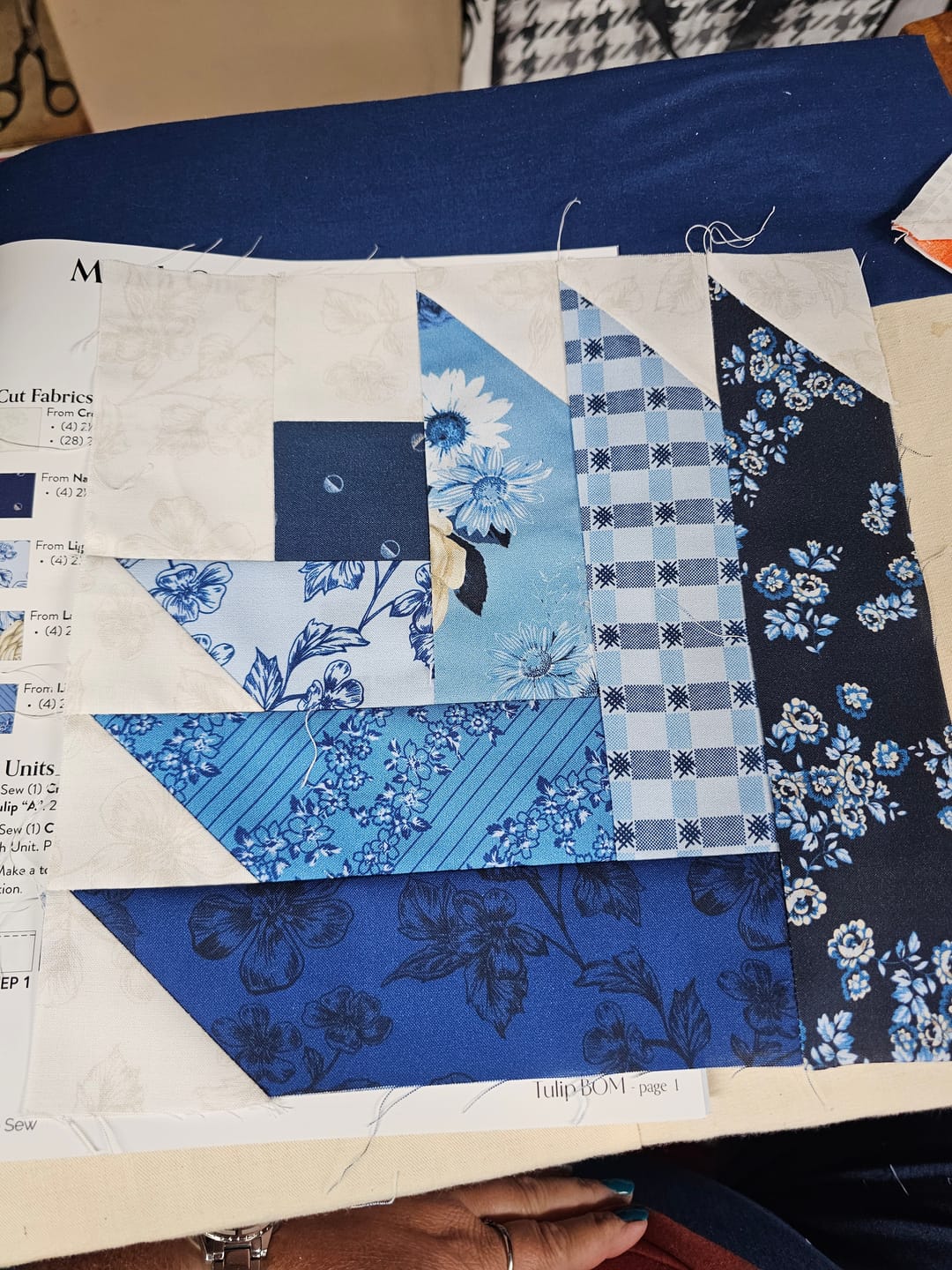 Customer photo review of Block Of The Month - Tulip Bellflower (104.5" x 104.5")