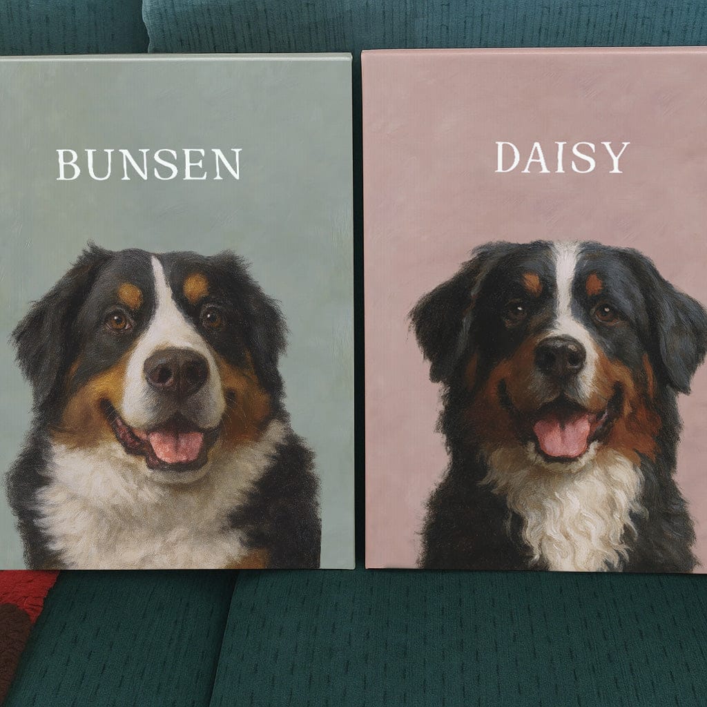 Customer photo review of Custom Pet Portrait Canvas Painting - 2 Pets