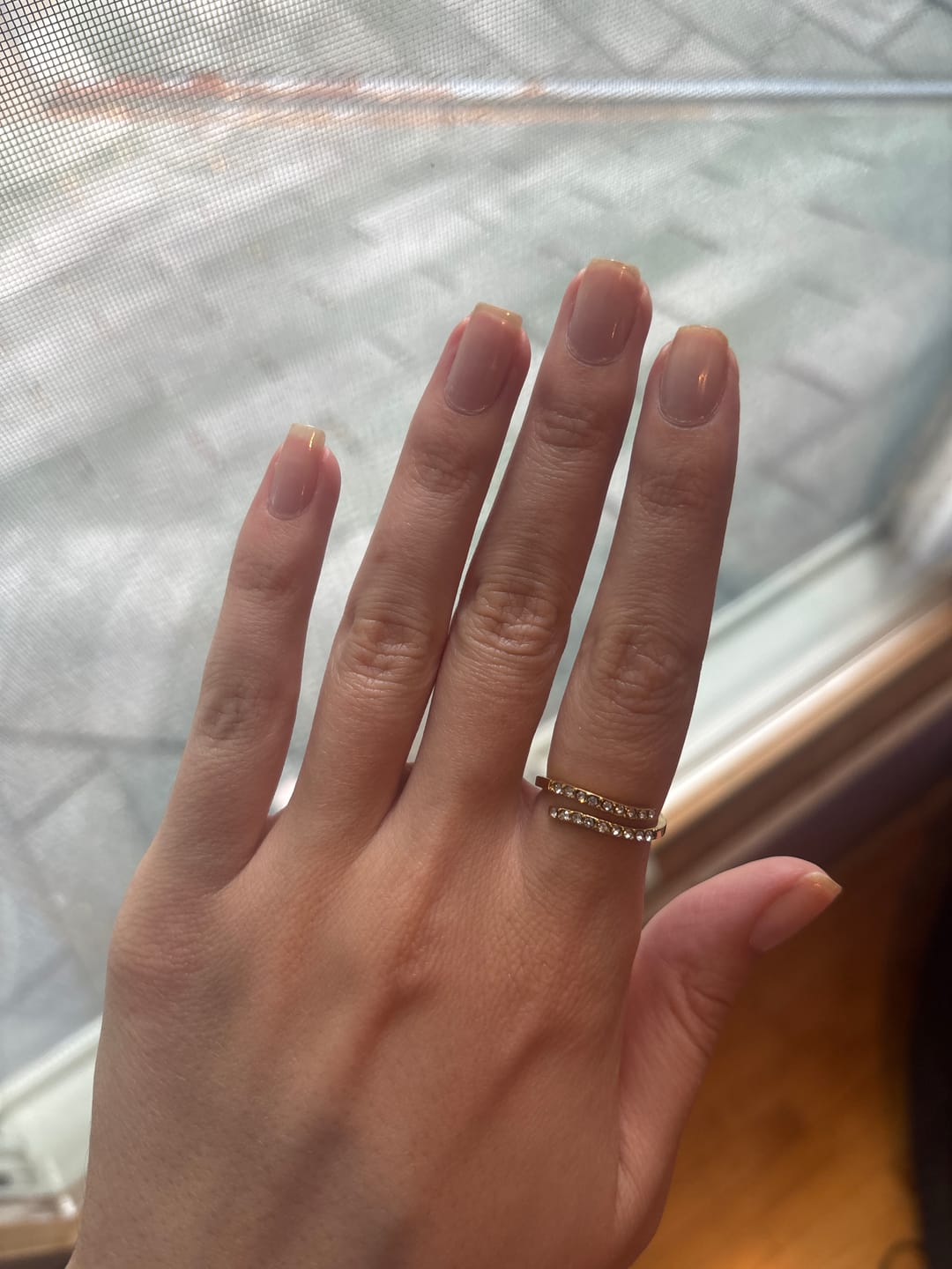 Customer photo review of Layered Gold & Crystal Wrap Ring