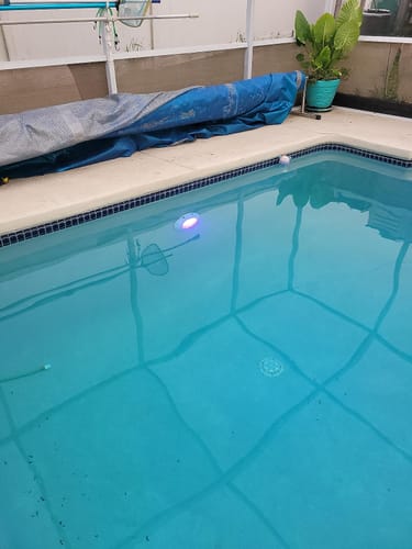 Customer photo review of RGB LED Pool Light – Waterproof & Color Changing
