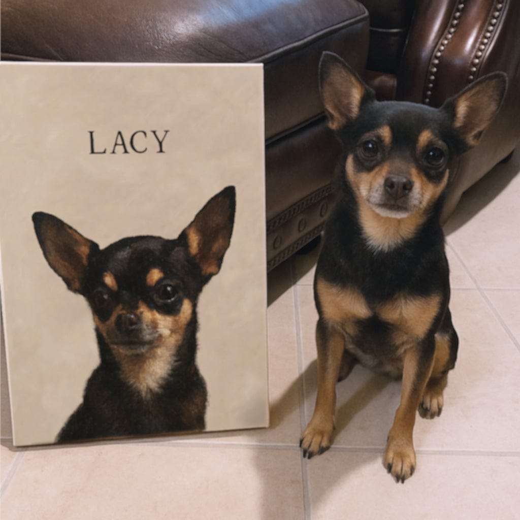 Customer photo review of Custom Pet Portrait Canvas Painting - 2 Pets