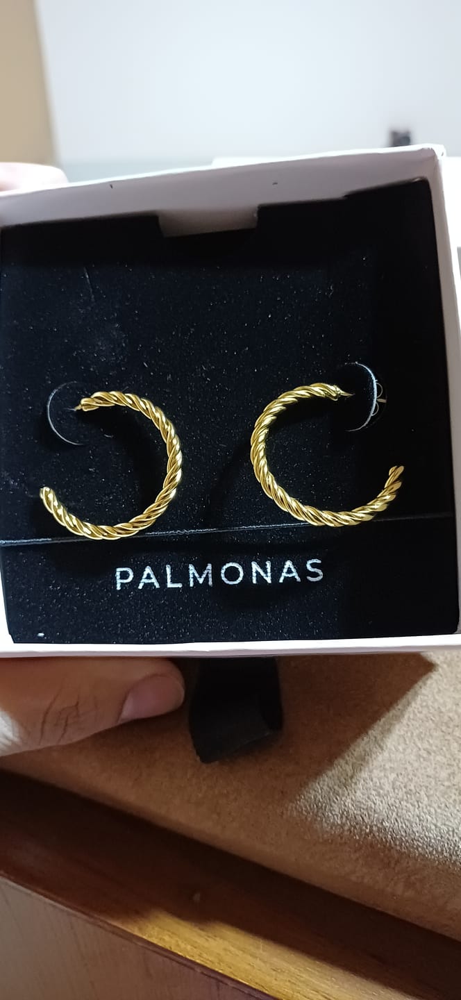 Customer photo review of Spiral Arc Earrings