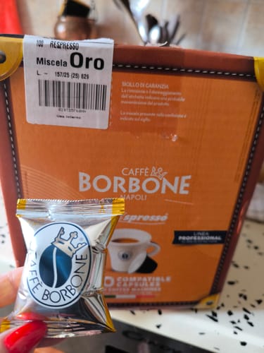 Customer photo review of Caffè Borbone 100 Capsule Caffè Miscela Oro Compatibili NESPRESSO