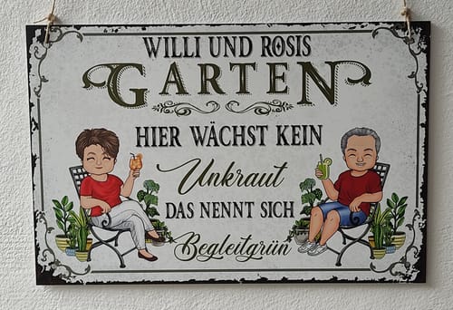 Customer photo review of Personalisiertes Gartenschild mit Namen Anpassbar