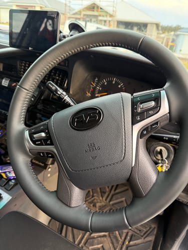 Customer photo review of Basic Grey Leather 200 Style Steering Wheel Upgrade Kit for Toyota