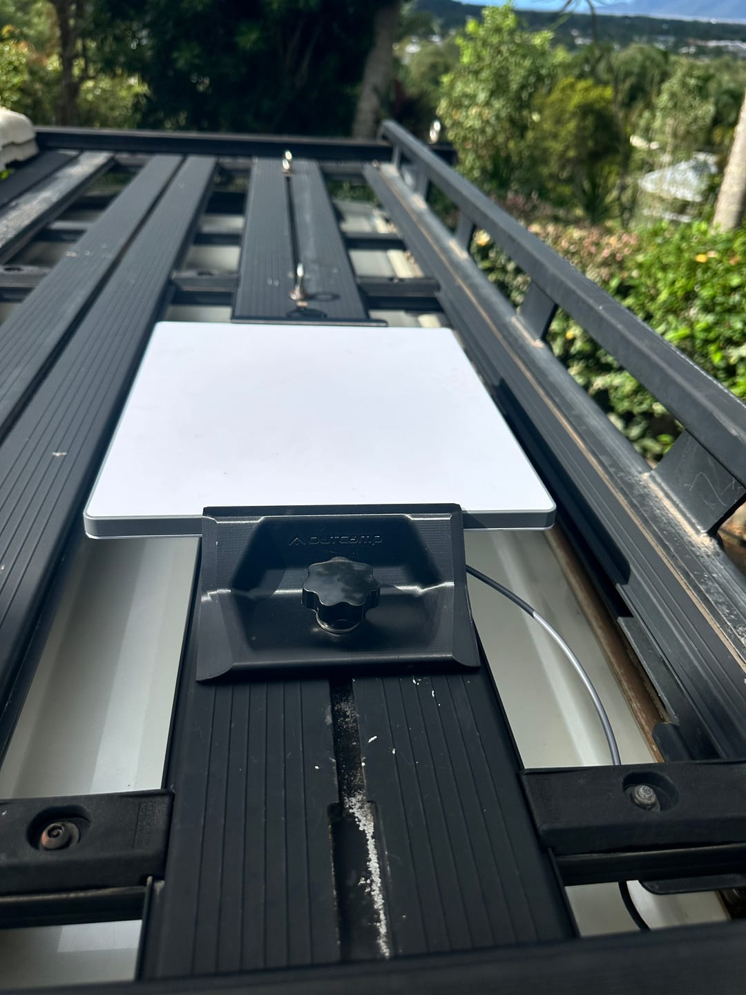 Customer photo review of Starlink Mini Roof Rack Mount